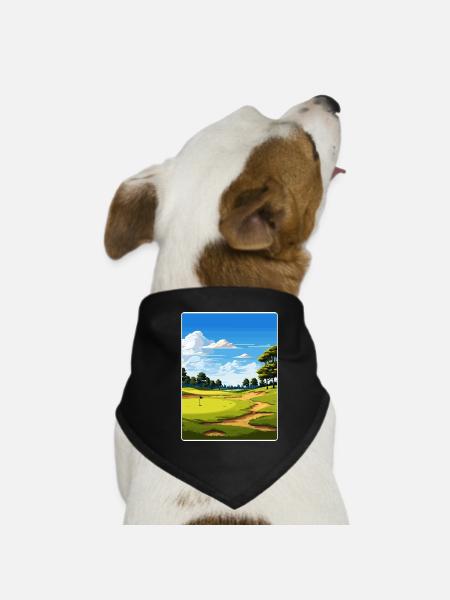 Affiche de voyage souvenir du club de golf Olympi Fields - Bandana pour chien - noir - Devant