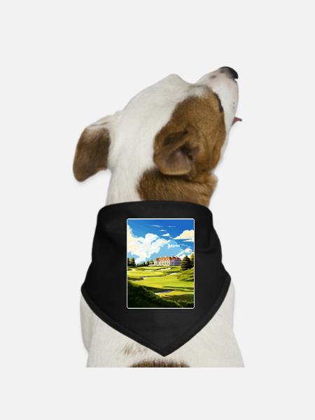 Kongress Golf Club Reise Poster Souvenir WPA - Hunde-Bandana - Schwarz - Vorne