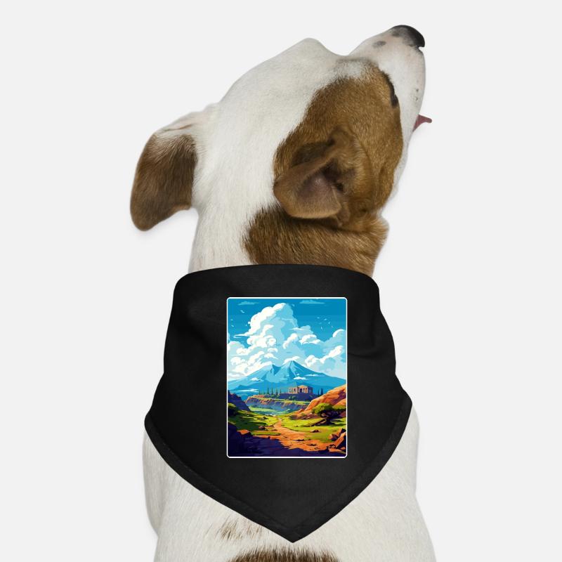 Mont Olympe Grèce Affiche de voyage Souvenir WPA Bandana pour chien