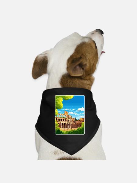 Verona Italien Reise Poster Souvenir Postkarte Farbe - Hunde-Bandana - Schwarz - Vorne