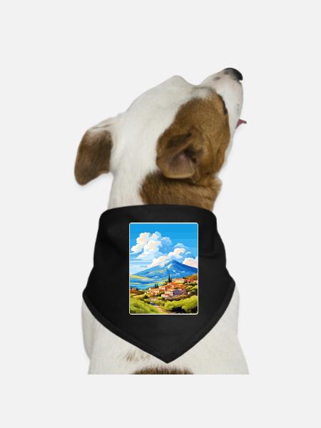 Mont Vardousia Grèce Affiche de voyage Souvenir WPA - Bandana pour chien - noir - Devant