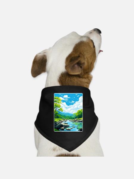 Golitha Falls Angleterre Affiche de voyage Souvenir WPA - Bandana pour chien - noir - Devant