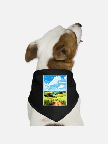 Lerryn Cornouailles Angleterre Affiche de voyage Souvenir WPA - Bandana pour chien - noir - Devant