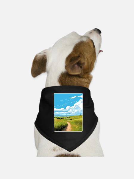 Goonhilly Downs Angleterre Affiche de voyage Souvenir WPA - Bandana pour chien - noir - Devant