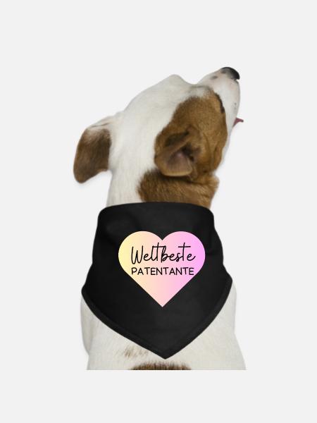 Weltbeste Patentante! Personalisierbar - Hunde-Bandana - Schwarz - Vorne