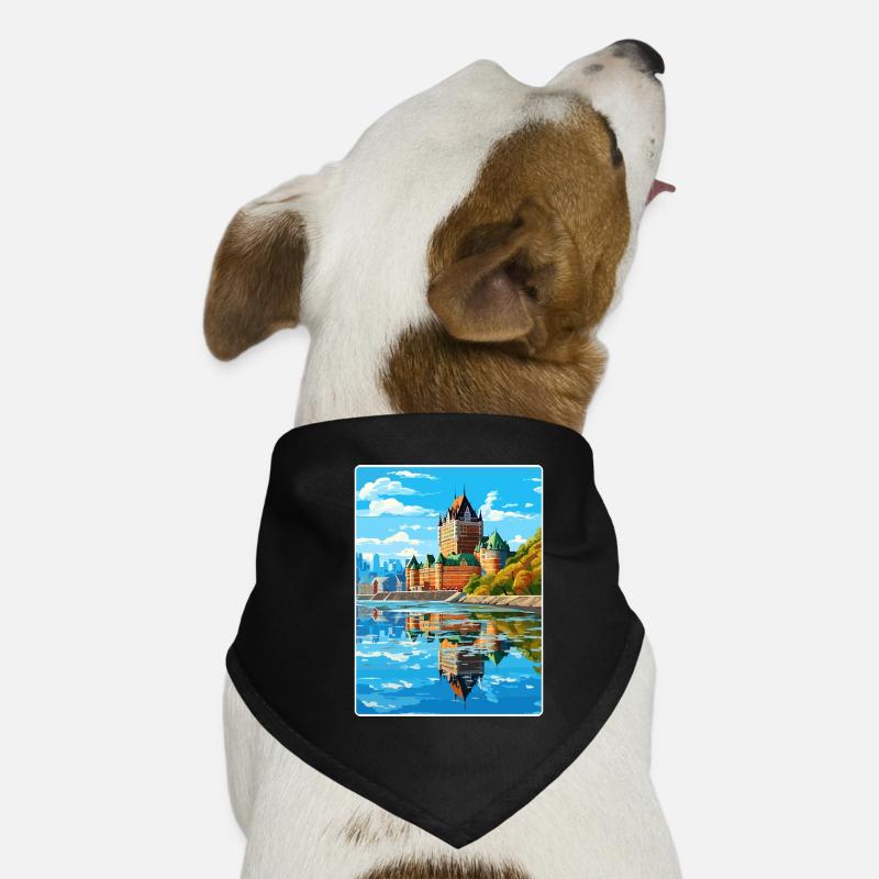 Quebec City Canada Travel Poster Souvenir Paint WP Dog Bandana