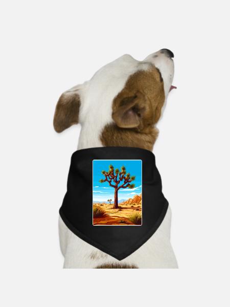 Joshua Tree Nationalpark Kalifornien Reiseposter - Hunde-Bandana - Schwarz - Vorne