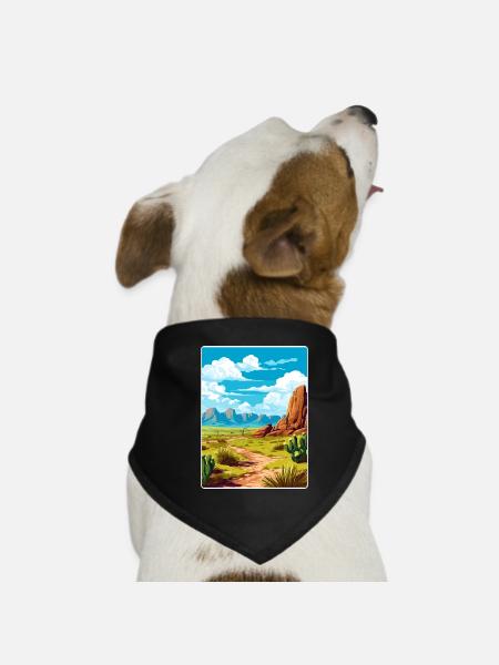 Big Bend National Park Travel Poster Souvenir WPA - Dog Bandana - black - Front