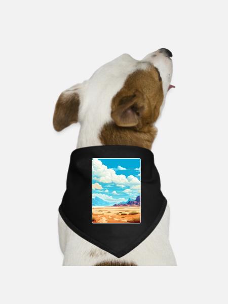 Carte de voyage californienne du parc national de la Vallée de la Mort - Bandana pour chien - noir - Devant