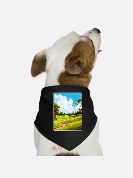 Oak Hills Golf Club Vintage Travel Poster Souvenir - Dog Bandana - black - Front