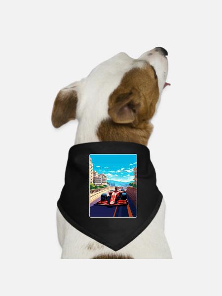 Affiche de voyage Monaco Circuit Motorsport Race Race - Bandana pour chien - noir - Devant