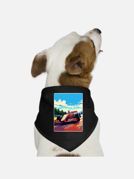 Monza Circuit Motorsport Rennen Italien Reiseposter - Hunde-Bandana - Schwarz - Vorne