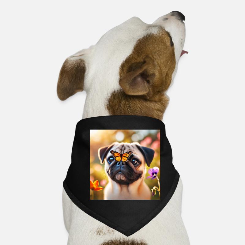 Pfiffiger Hund mit Schmetterling Hunde-Bandana