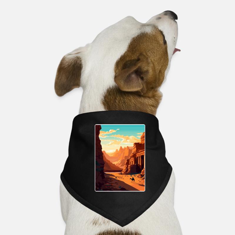 Petra Jordan Affiche de voyage Souvenir Carte Postale Peinture Bandana pour chien