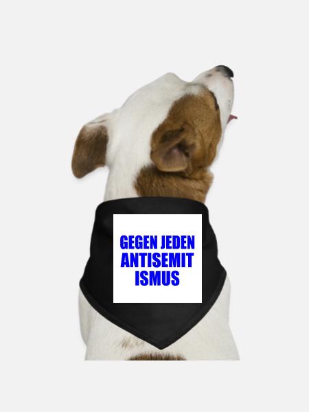 gegen jeden antisemitismus - Hunde-Bandana - Schwarz - Vorne