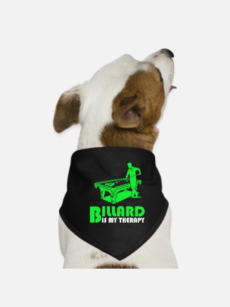 Billard ist meine Therapie - Hunde-Bandana - Schwarz - Vorne