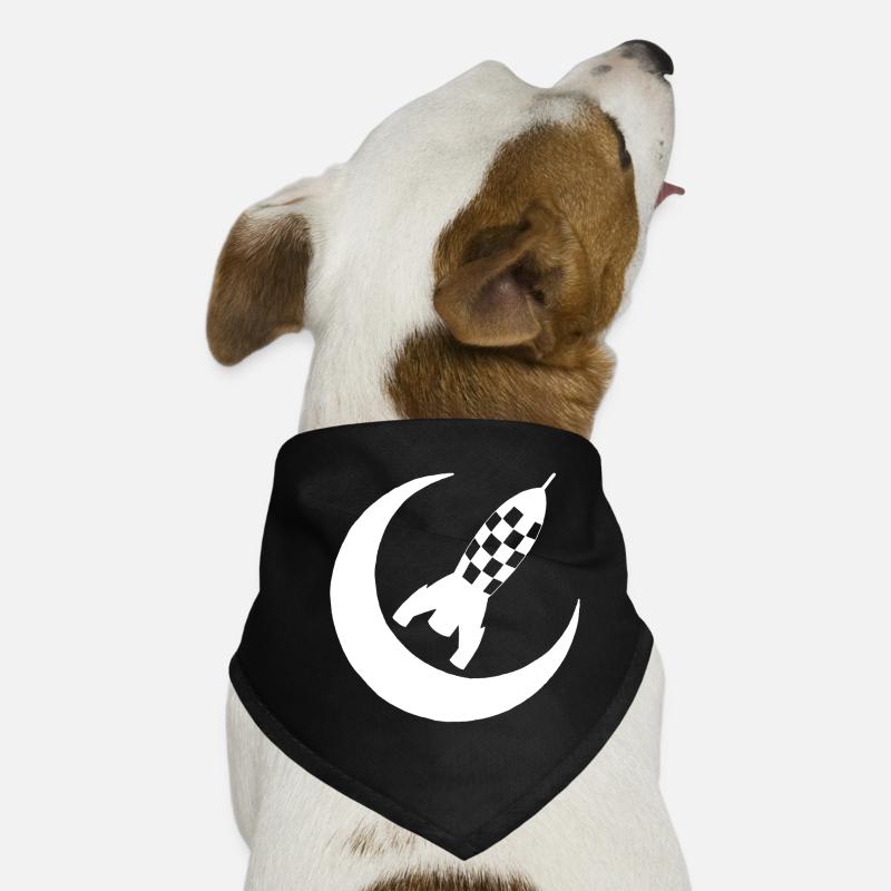 Fusée blanche et demi lune Bandana pour chien
