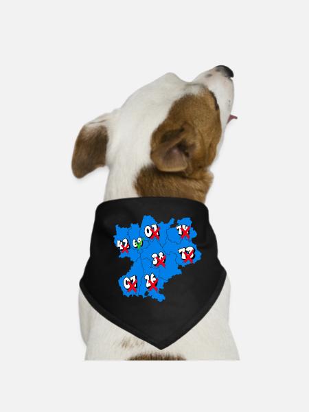 Région Rhône-Alpes - Bandana pour chien - noir - Devant