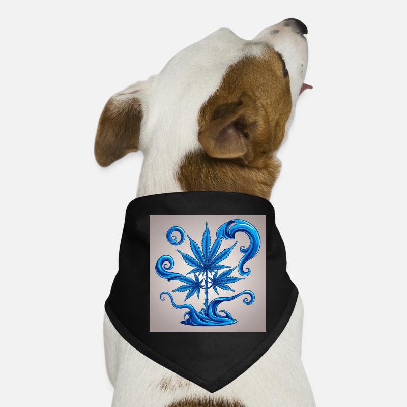 Blauer Hanfbaum mit Wasserdesign Hunde-Bandana