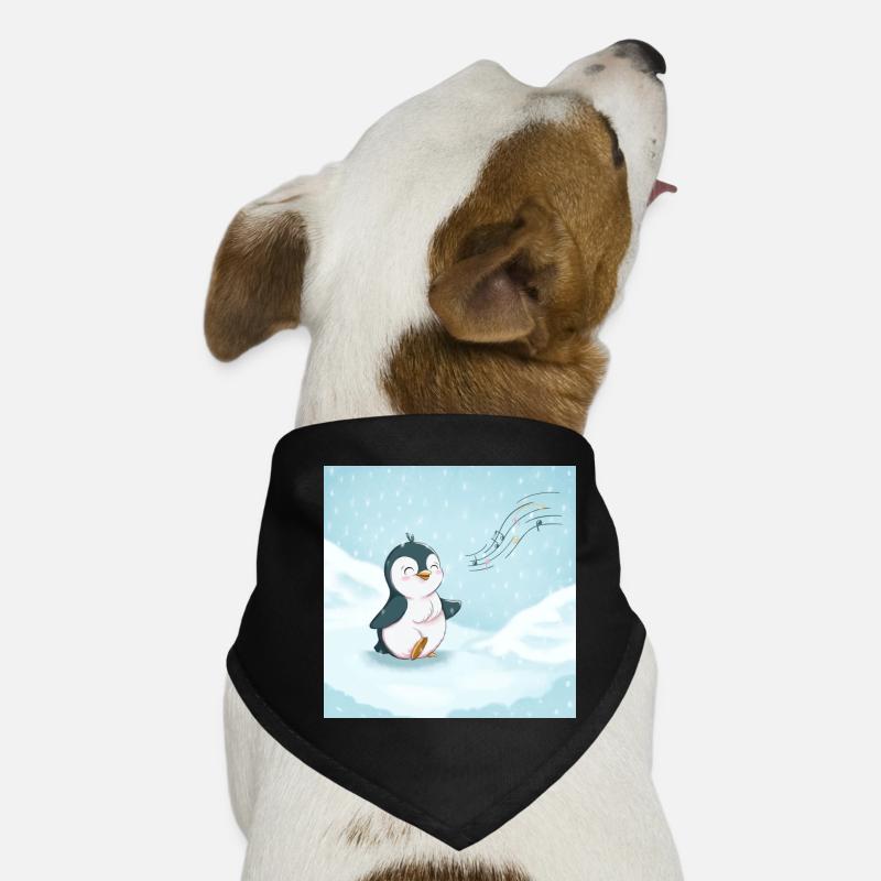 Mignon pingouin chantant dans la neige Bandana pour chien