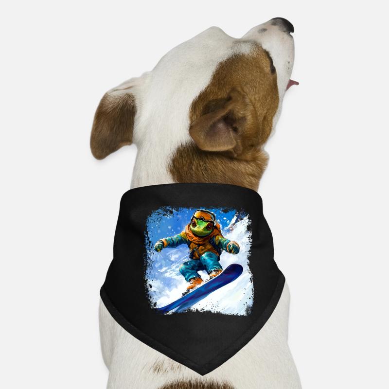 Snowboard Chameleon Dog Bandana