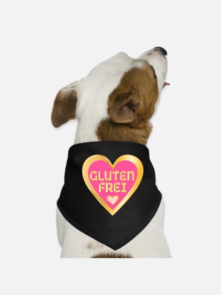 GLUTENFREI ZÖLIAKIE DÜNNDARM - Hunde-Bandana - Schwarz - Vorne
