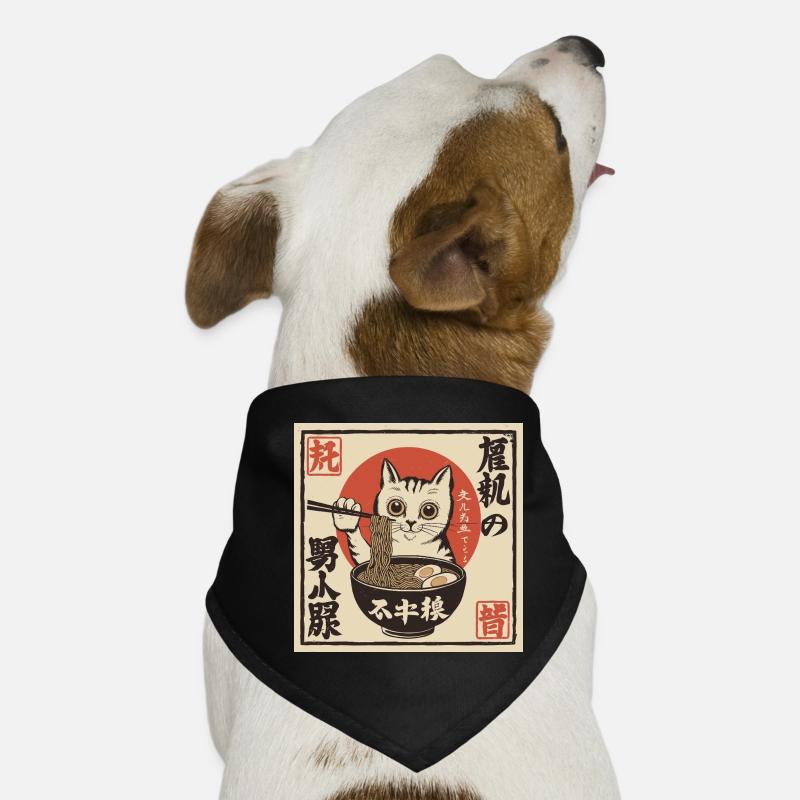 Chat et Ramen (à la japonaise) Bandana pour chien