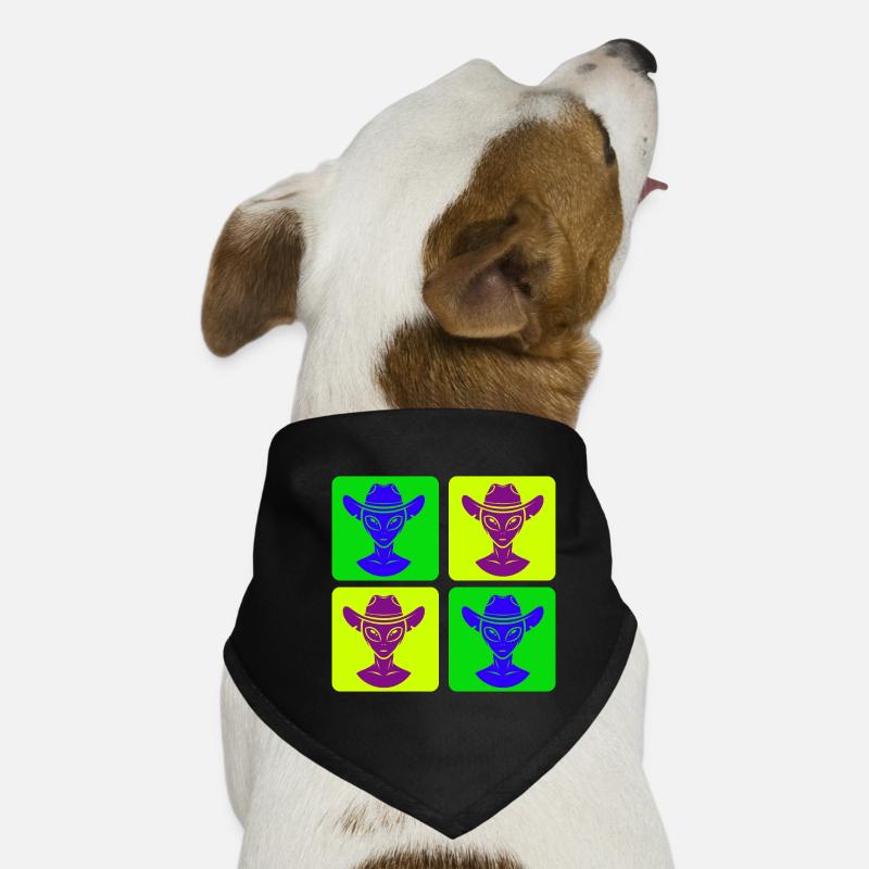 Alien Cowboy Pop-Art Design Hunde-Bandana