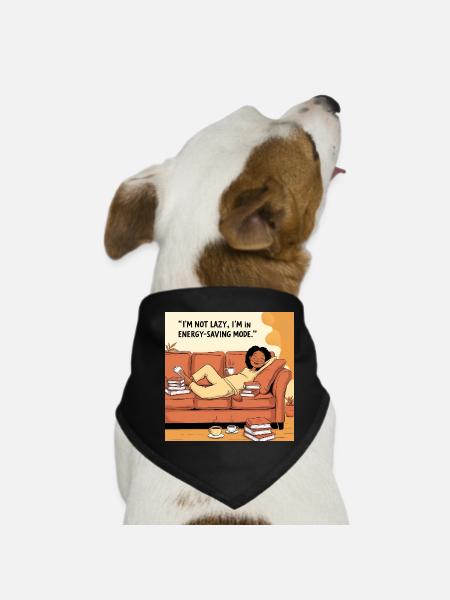 I´m not lazy i am in energy saving mode - Hunde-Bandana - Schwarz - Vorne