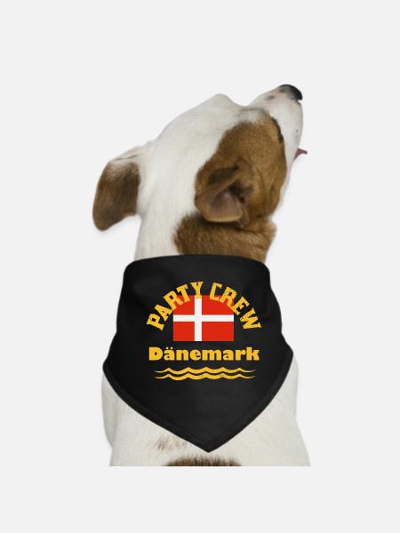 Dänemarkurlaub Party Crew Feiern Ferien Strand - Hunde-Bandana - Schwarz - Vorne
