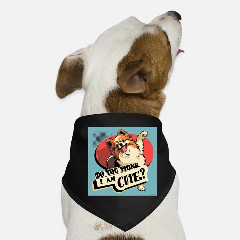 Drôle de chien de Poméranie - Pensez-vous que je suis mignon ? Bandana pour chien