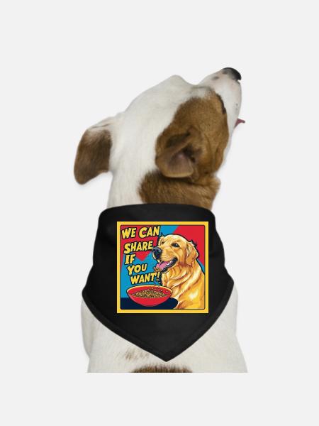 Golden Retriever - Nous pouvons partager si vous voulez - Bandana pour chien - noir - Devant