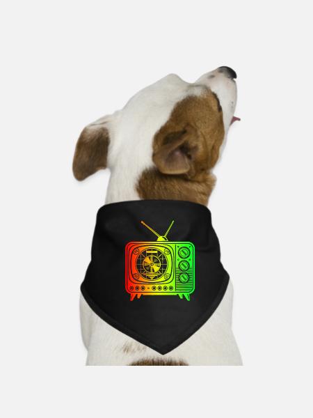 Retro TV – Oldschool Vibes - Dog Bandana - black - Front