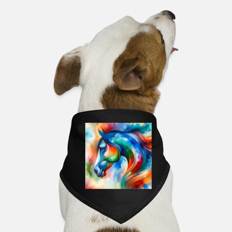 Horse Portrait Abstract Dog Bandana