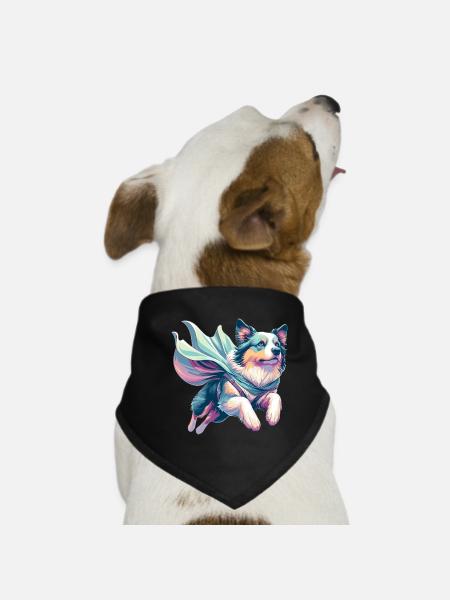 Super chien berger australien Sheppie cadeau - Bandana pour chien - noir - Devant