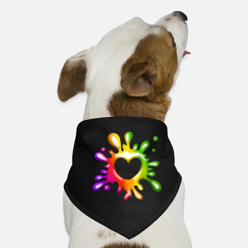 Herz Klecks - Farbenfrohe Liebe Hunde-Bandana