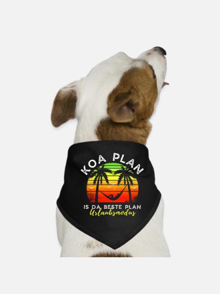 koa Plan is da beste Plan - Urlaubsmodus - Hunde-Bandana - Schwarz - Vorne