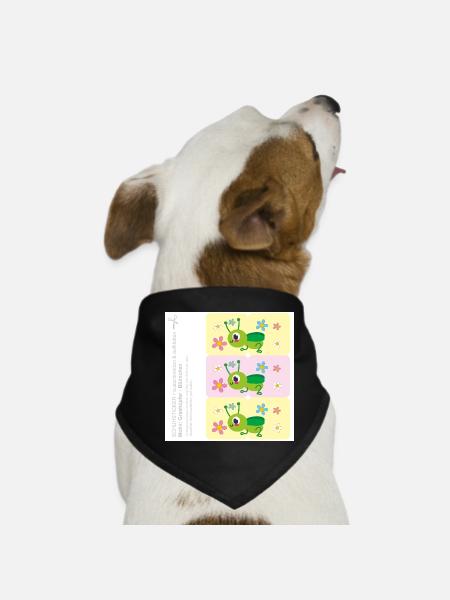 DIY - Shoe Stickers Grasshopper Flowers Pink Yellow - Dog Bandana - black - Front
