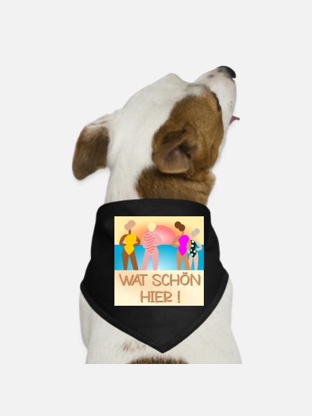 FRAUEN STRAND SONNENUNTERGANG - Hunde-Bandana - Schwarz - Vorne