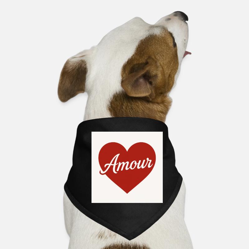 Liebevolle Herzform mit Amour-Text Hunde-Bandana