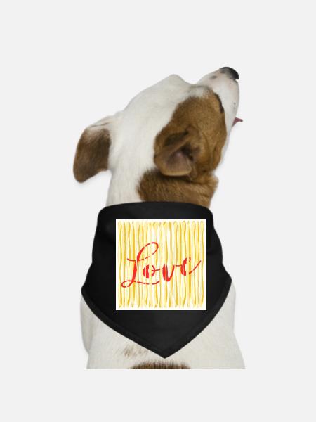 ICH LIEBE DAS KOCHEN VON PASTA-SPAGHETTI - Hunde-Bandana - Schwarz - Vorne