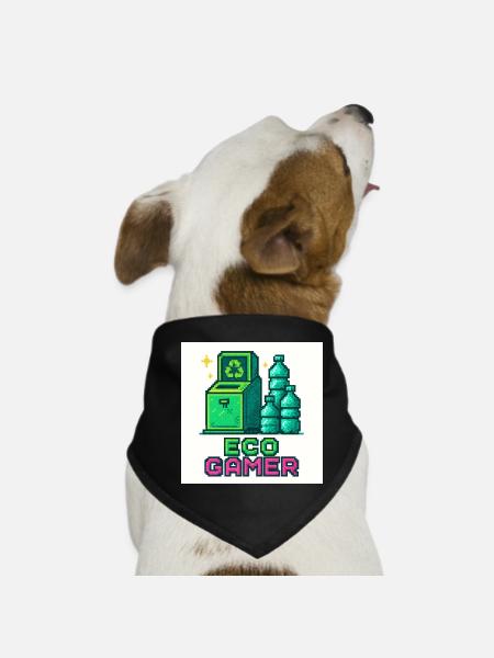 Pixel Eco Gamer Design - Hunde-Bandana - Schwarz - Vorne