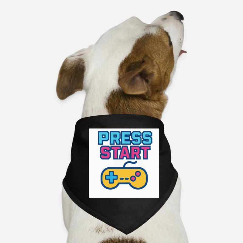 Press Start Gaming Graphics Vintage Dog Bandana