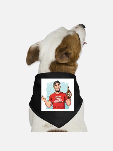 Humorous friendship design with beer motif - Dog Bandana - black - Front
