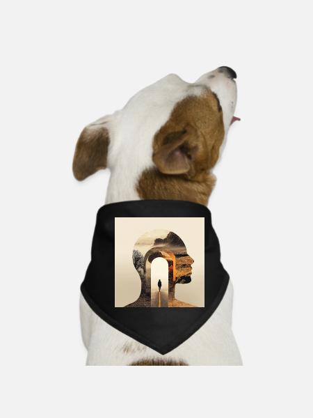 Nature and Spiritual Friendship Portraits - Dog Bandana - black - Front