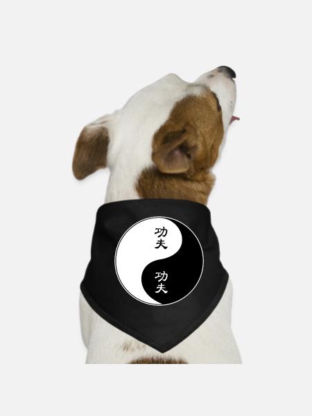 Yin Yang Kung Fu Symbole Design - Bandana pour chien - noir - Devant