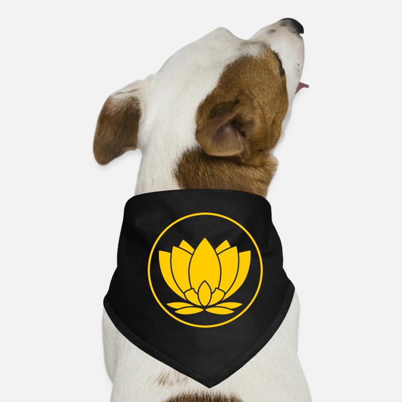 Gelbe Lotus Blüte Illustration Hunde-Bandana