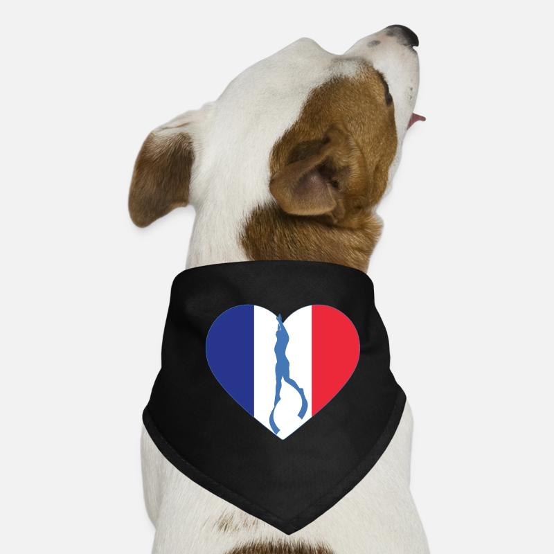 Drapeau du Cœur de France d’Apnée Bandana pour chien