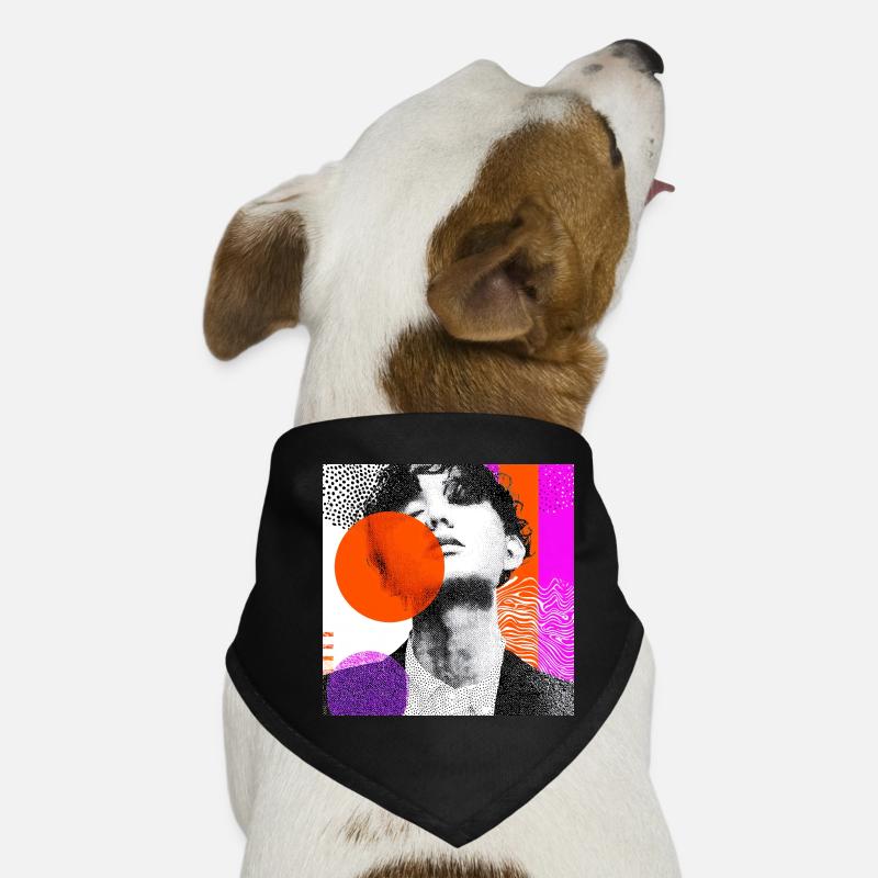 Wraparound Abstraktes Pop-Art-Porträt Hunde-Bandana