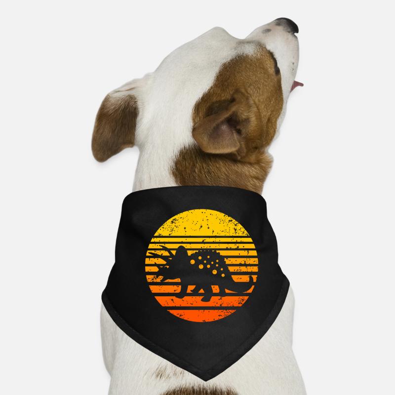 Prehistoric Dino Sunset Illustration Dog Bandana